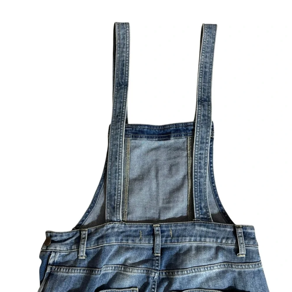 Free People Overalls Womens 25 Blue‎ Denim Sleeveless Bib Adjustable Buttons Top